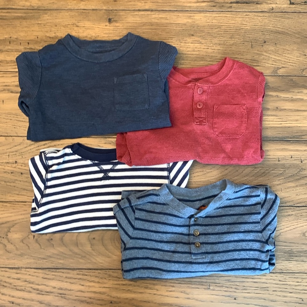 Boys 3T long sleeve thermal and Henley shirts lot of 3.